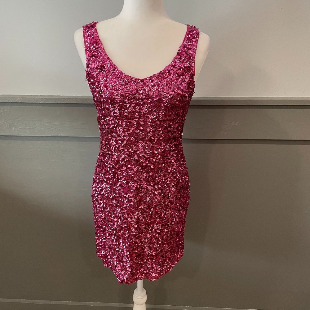 Tea n Rose Pink Sequined Dress - Size Large